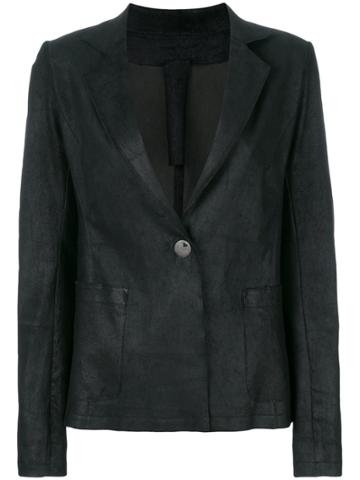 Vanderwilt Fitted Leather Blazer - Black