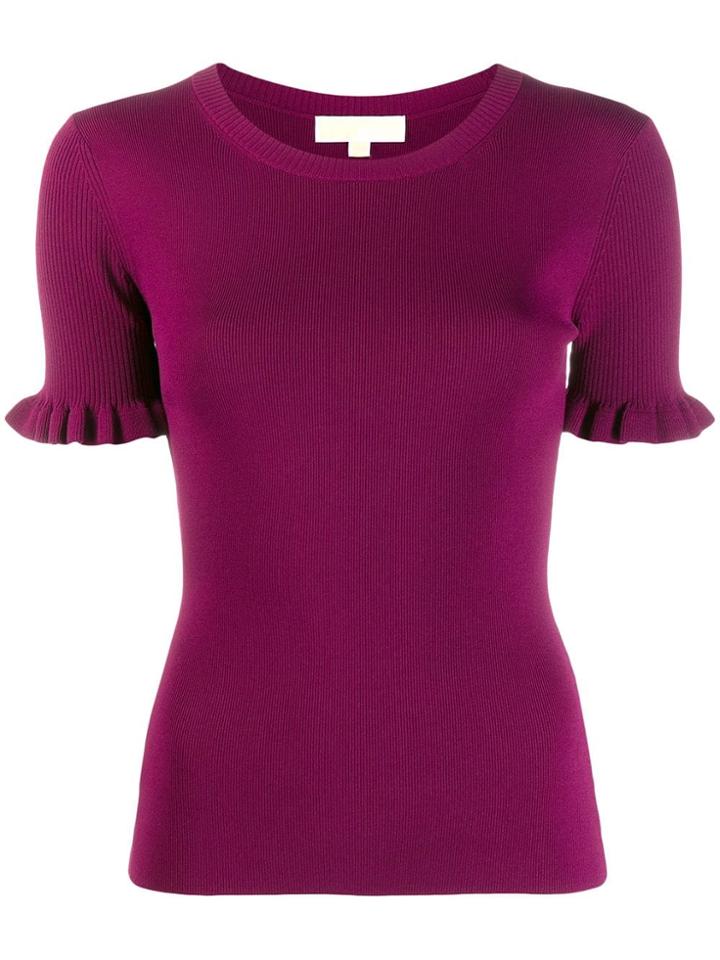 Michael Michael Kors Ruffled Sleeves Top - Purple