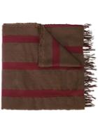 Uma Wang Striped Tassel Scarf - Red Brown