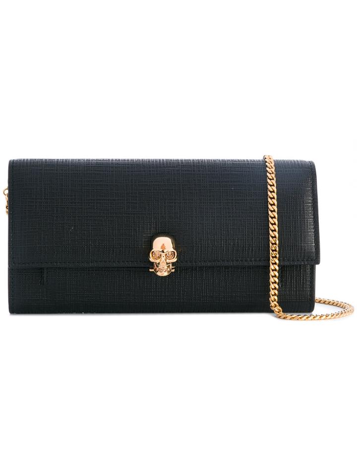 Alexander Mcqueen Skull Wallet With Chain - Black