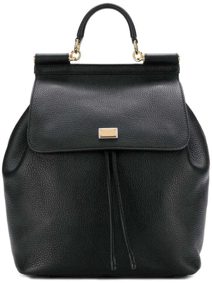 Dolce & Gabbana Logo Plaque Backpack - Black