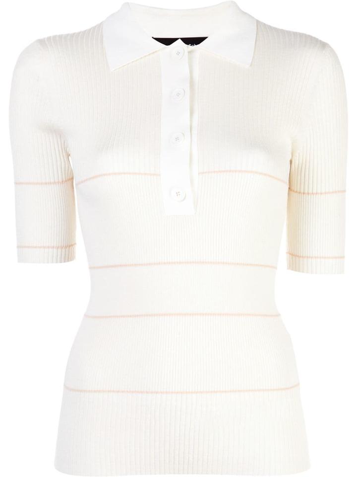 Proenza Schouler Silk Cashmere Knit Polo - White