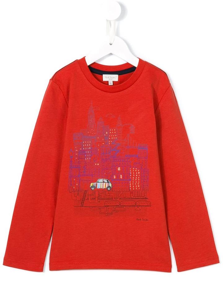 Paul Smith Junior City Print Long Sleeve T-shirt
