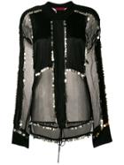 Di Liborio Embellished Sheer Panel Blouse - Black