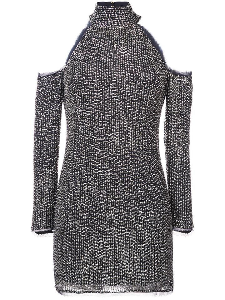 Rachel Zoe Cold Shoulder Sequin Dress - Black
