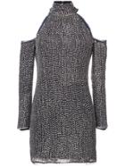 Rachel Zoe Cold Shoulder Sequin Dress - Black