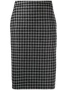 Boutique Moschino Check Pencil Skirt - Grey