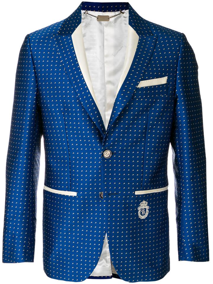 Billionaire Dot Print Slim Fit Blazer - Blue