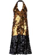 Vera Wang Sequin Halterneck Dress