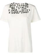 Mm6 Maison Margiela Printed Neck Detail T-shirt - Neutrals