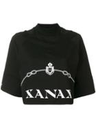 Omc Xanax Print Cropped Sleeve Sweatshirt - Black