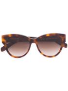 Saint Laurent Eyewear Cat Eye Sunglasses - Brown
