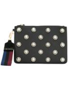 Carven Pearl Embellished Clutch - Black