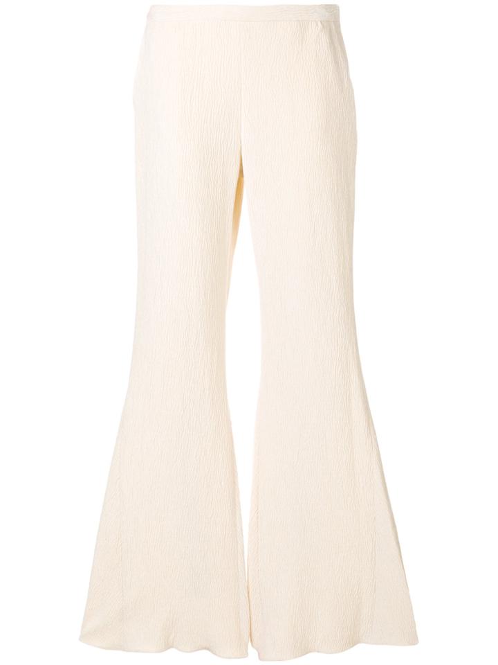 Rosetta Getty Textured Flared Trousers - Nude & Neutrals