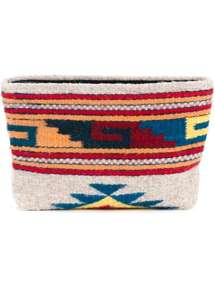 Manos Zapotecas Aztec Clutch, Women's, Grey