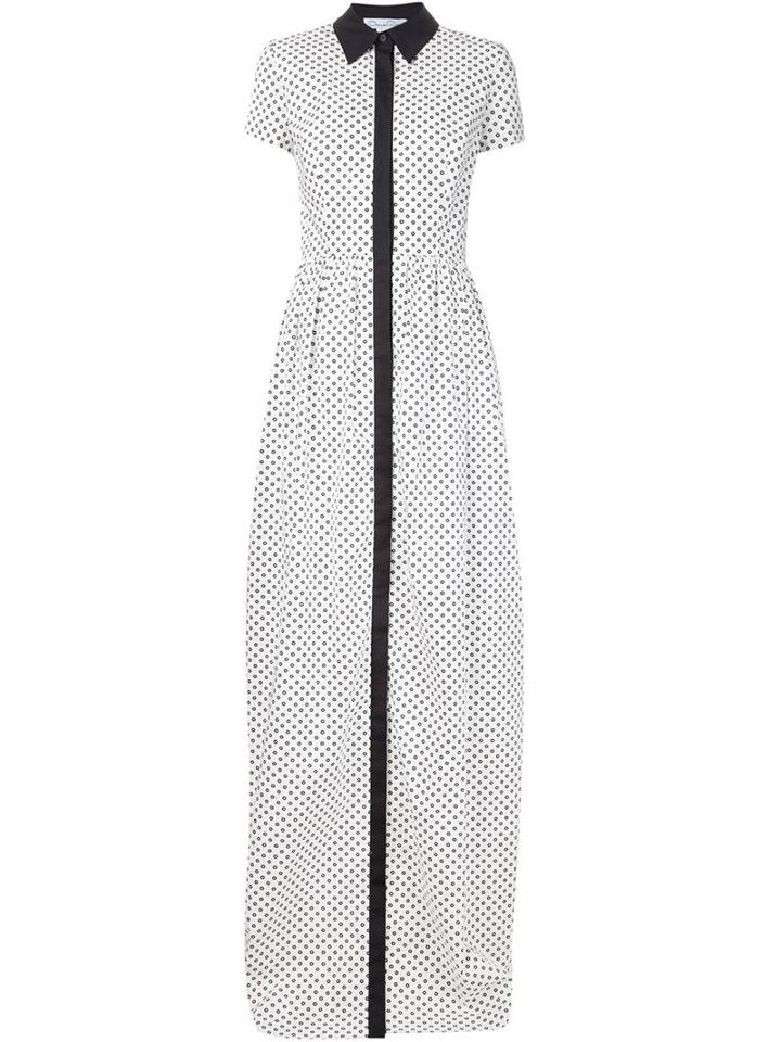 Oscar De La Renta Dotted Maxi Dress