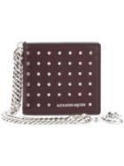 Alexander Mcqueen Studded Wallet With Chain Detail - Pink & Purple