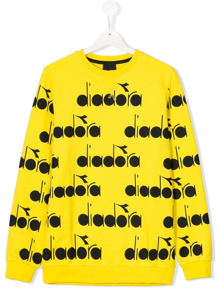 Diadora Junior Logo Printed Sweatshirt - Yellow & Orange