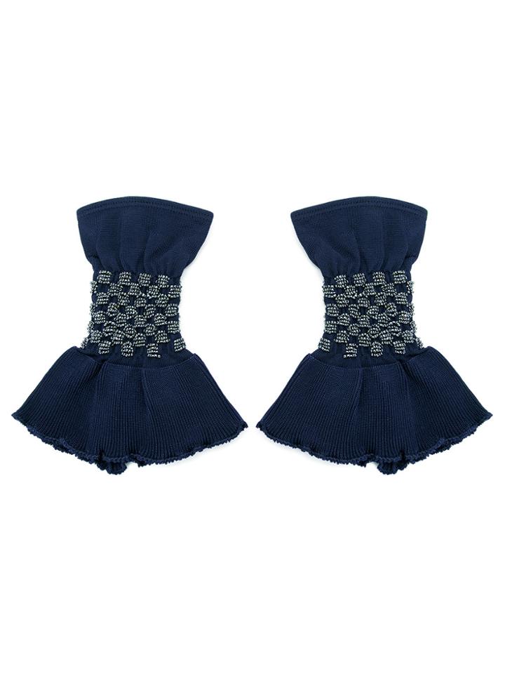 Andrea Bogosian Knitted Cuffs - Blue