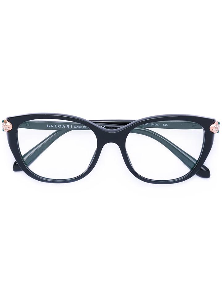 Bulgari - Cat Eye Glasses - Women - Acetate - 54, Black, Acetate
