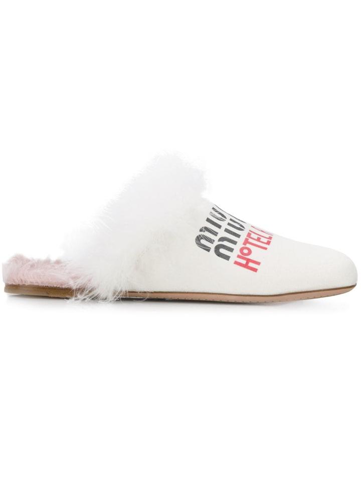 Miu Miu Hotel Regina Mules - White