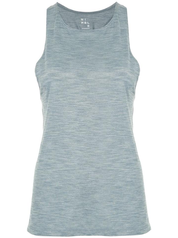Nimble Activewear Twist-back Racer Tank Top - Blue