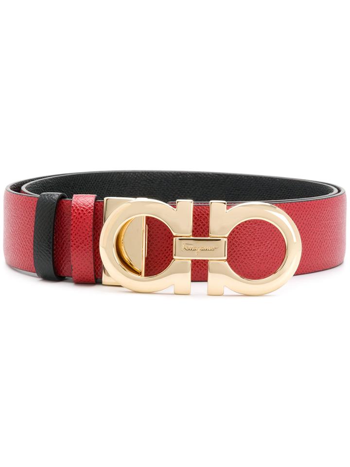 Salvatore Ferragamo Logo Buckle Belt - Red