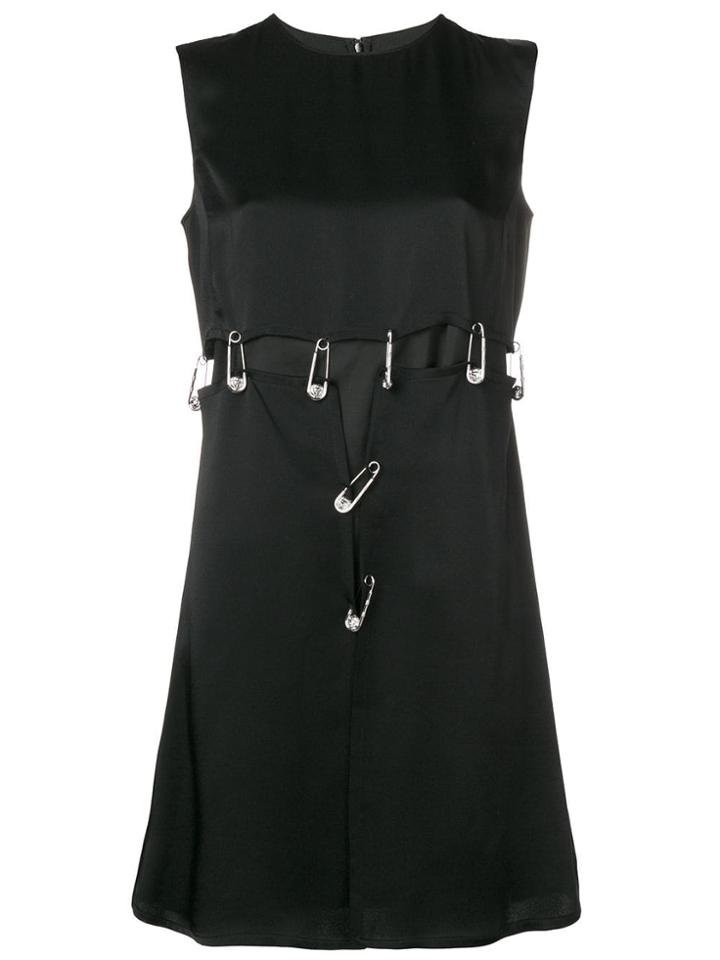 Versus Safety Pin Embellished Dress - Black