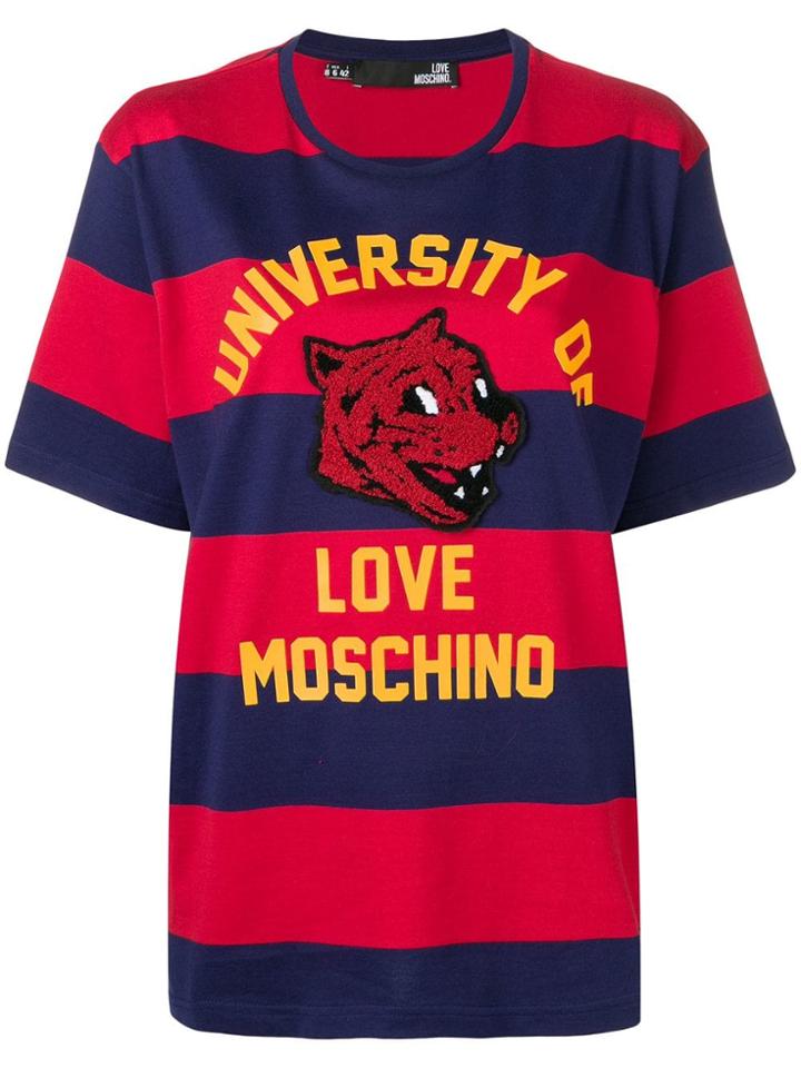 Love Moschino Mascot Striped T-shirt - Red