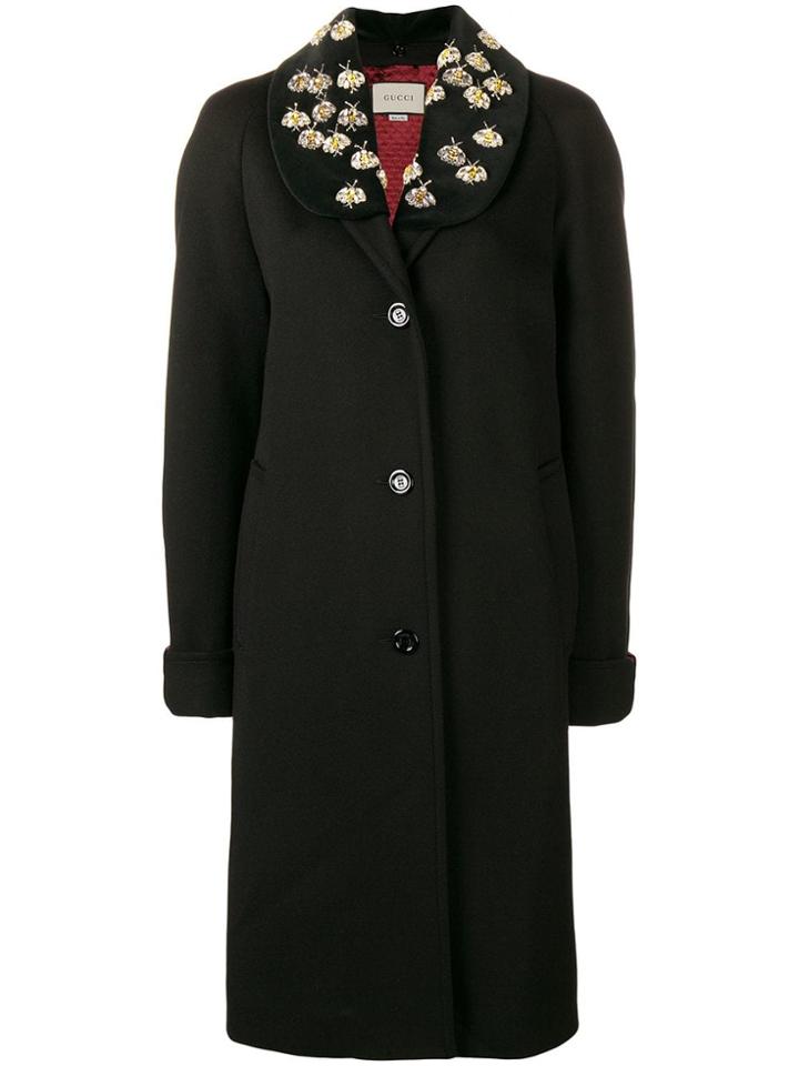 Gucci Embellished Coat - Black
