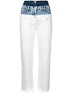 Natasha Zinko Triple Denim Cropped Jeans - Blue