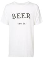 The Elder Statesman - 'beer' Print T-shirt - Unisex - Silk/cashmere - M, White, Silk/cashmere