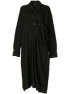 Y's Asymmetric Hem Shirt Dress - Black