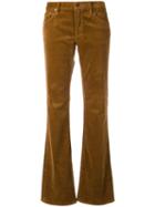 Ralph Lauren - Ribbed Straight Trousers - Women - Cotton/spandex/elastane - 26, Brown, Cotton/spandex/elastane