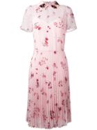 Red Valentino Floral Print Shirt Dress, Women's, Size: 40, Pink/purple, Polyester/viscose