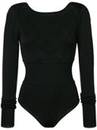 Dvf Diane Von Furstenberg Long-sleeve Knit Bodysuit - Black