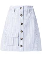 Ganni Striped Mini Skirt - Blue
