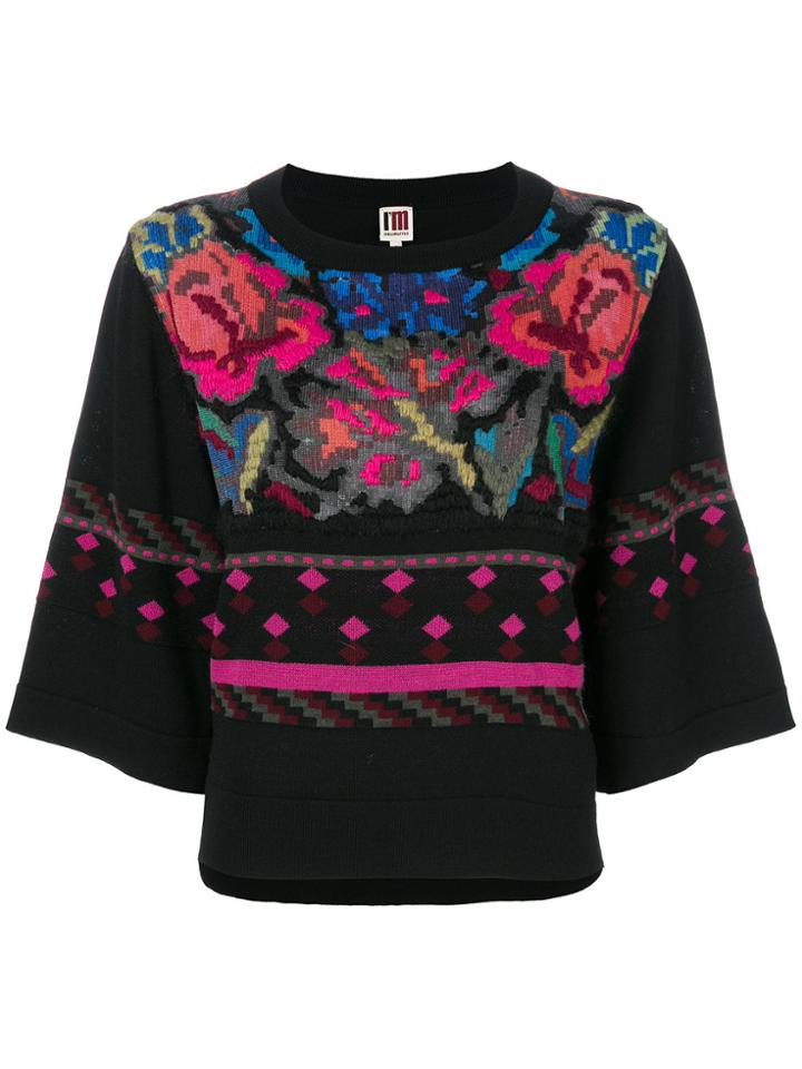 I'm Isola Marras Floral Knit Jumper - Black