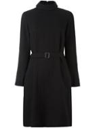 A.p.c. Belted Midi Dress, Women's, Size: 42, Black, Silk/cotton/wool