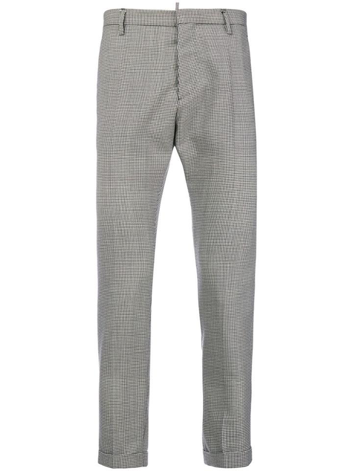 Dsquared2 Houndstooth Print Trousers - Nude & Neutrals