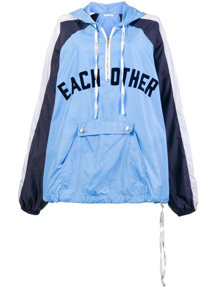 Each X Other Front Logo Rain Hoodie - Blue