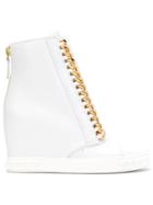 Casadei Chain Trim Hi-top Sneakers - White