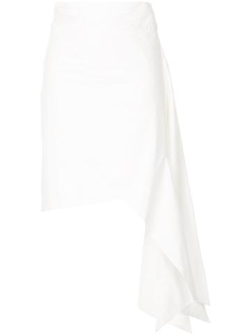 Juan Hernandez Daels High-waisted Asymmetric Skirt - White