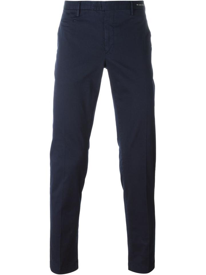 Pt01 Slim Fit Chinos, Men's, Size: 48, Blue, Cotton/spandex/elastane