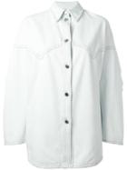 Mm6 Maison Margiela Maxi Denim Jacket, Women's, Size: 42, White, Cotton