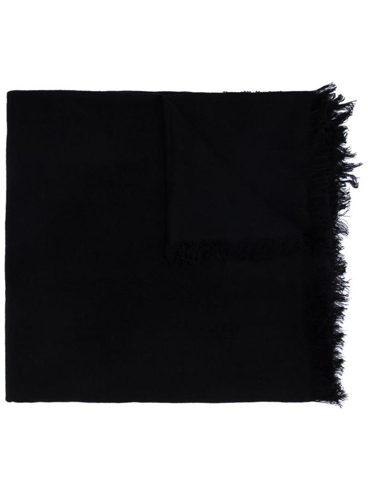 Frayed Scarf, Men's, Black, Cashmere, Ann Demeulemeester