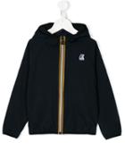 K Way Kids Hooded Logo Print Jacket, Girl's, Size: 10 Yrs, Blue