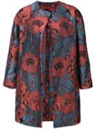 Josie Natori Cut Out Embroidered Topper Jacket