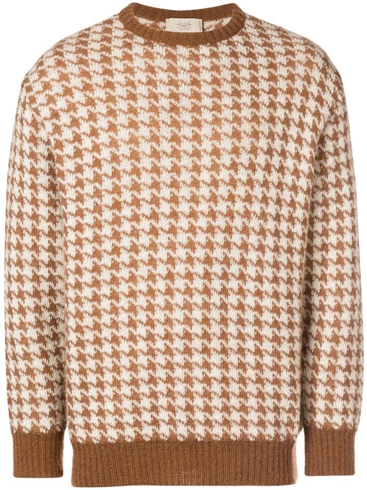Maison Flaneur Houndstooth Knit Sweater - Nude & Neutrals