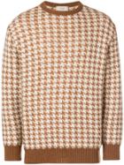 Maison Flaneur Houndstooth Knit Sweater - Nude & Neutrals